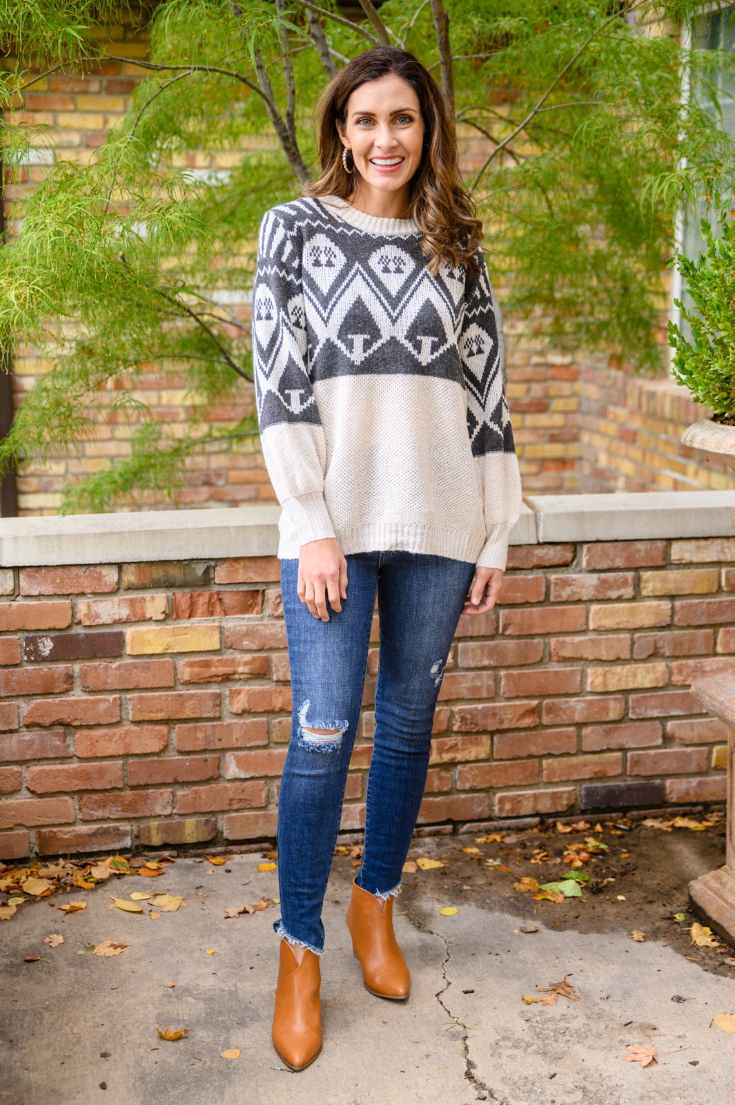 On the Slopes Knit Sweater In Charcoal