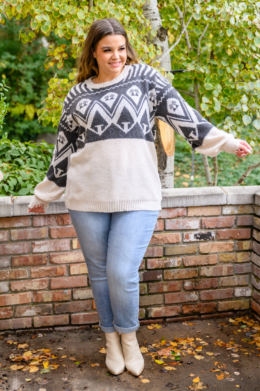 On the Slopes Knit Sweater In Charcoal