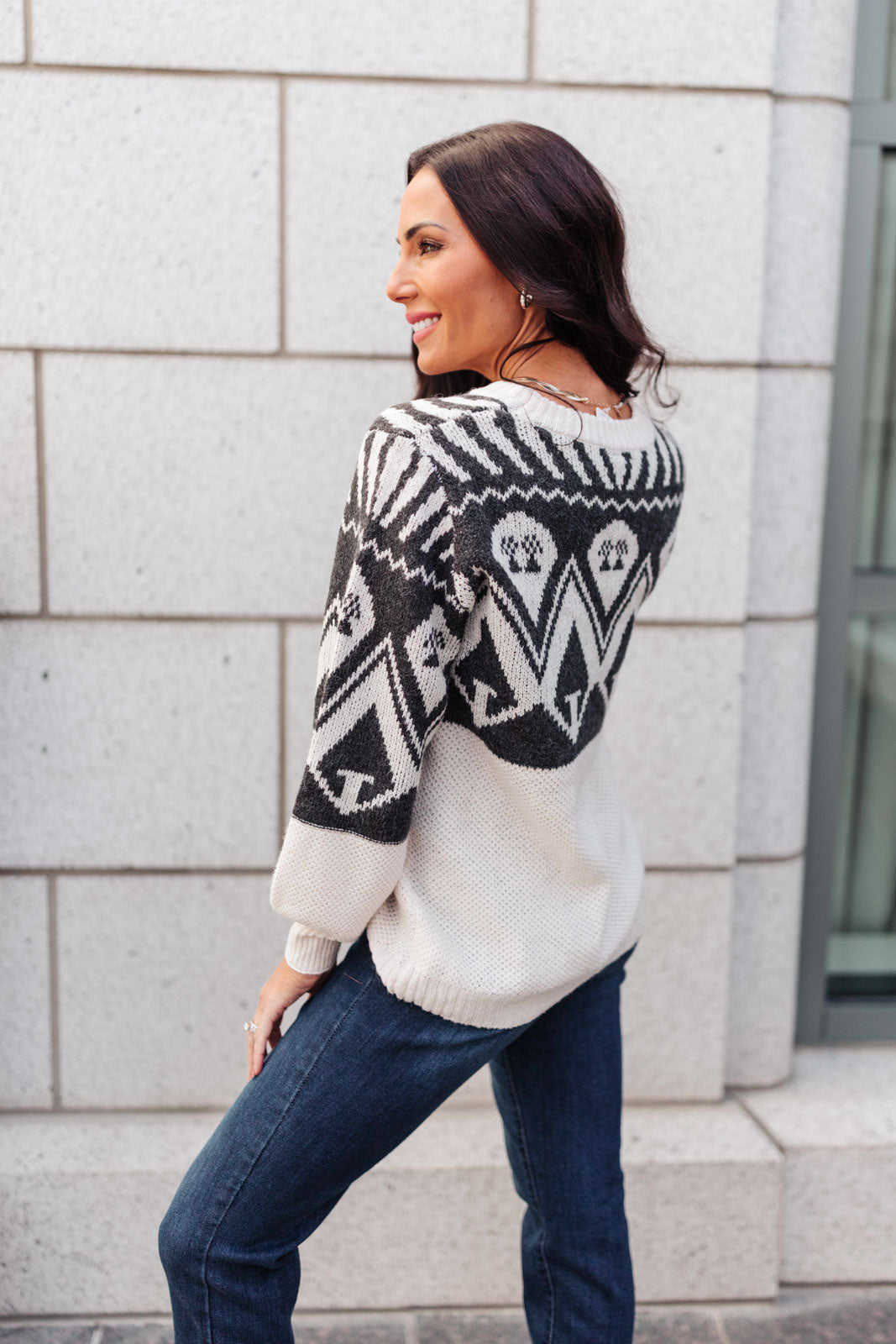 On the Slopes Knit Sweater In Charcoal