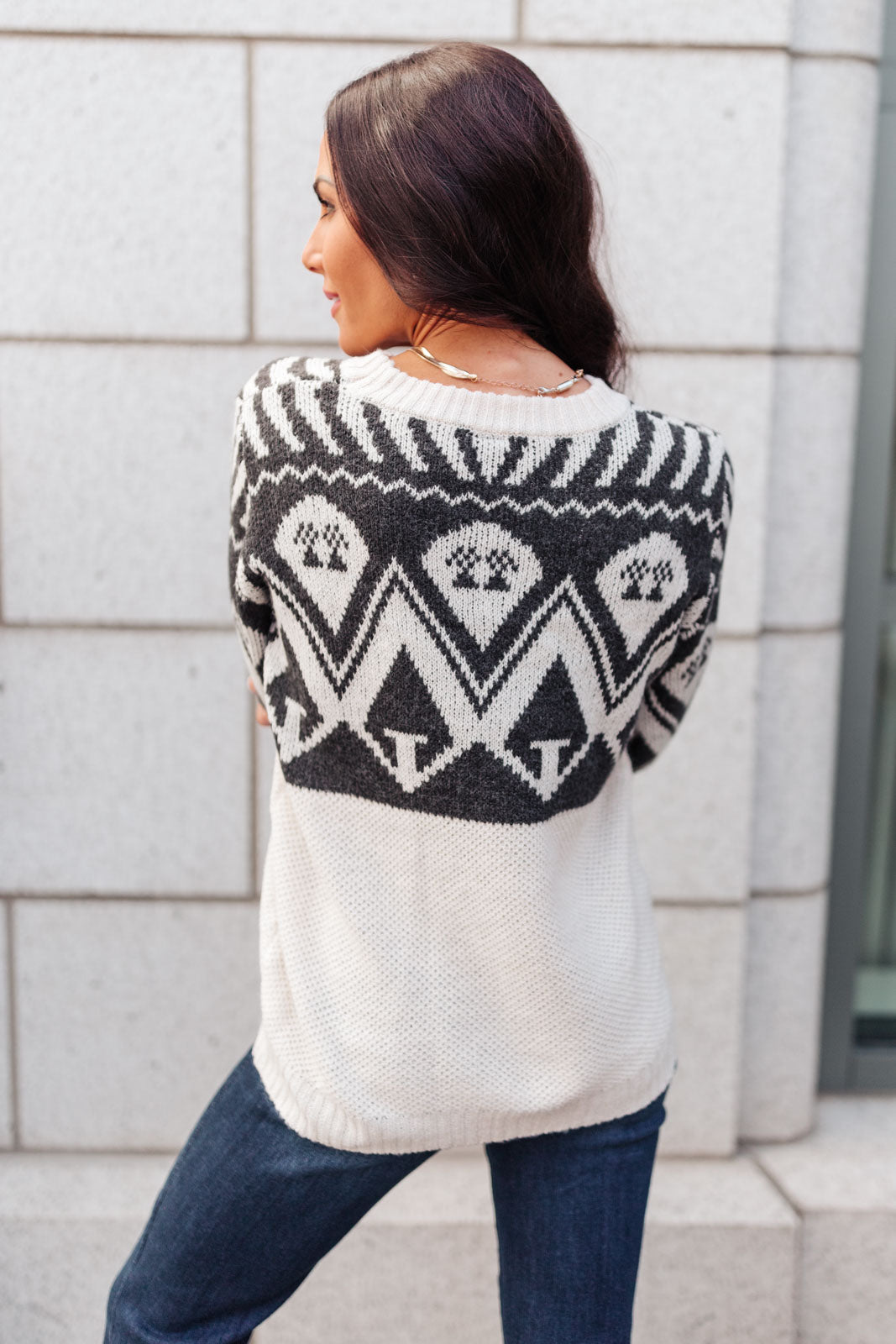 On the Slopes Knit Sweater In Charcoal