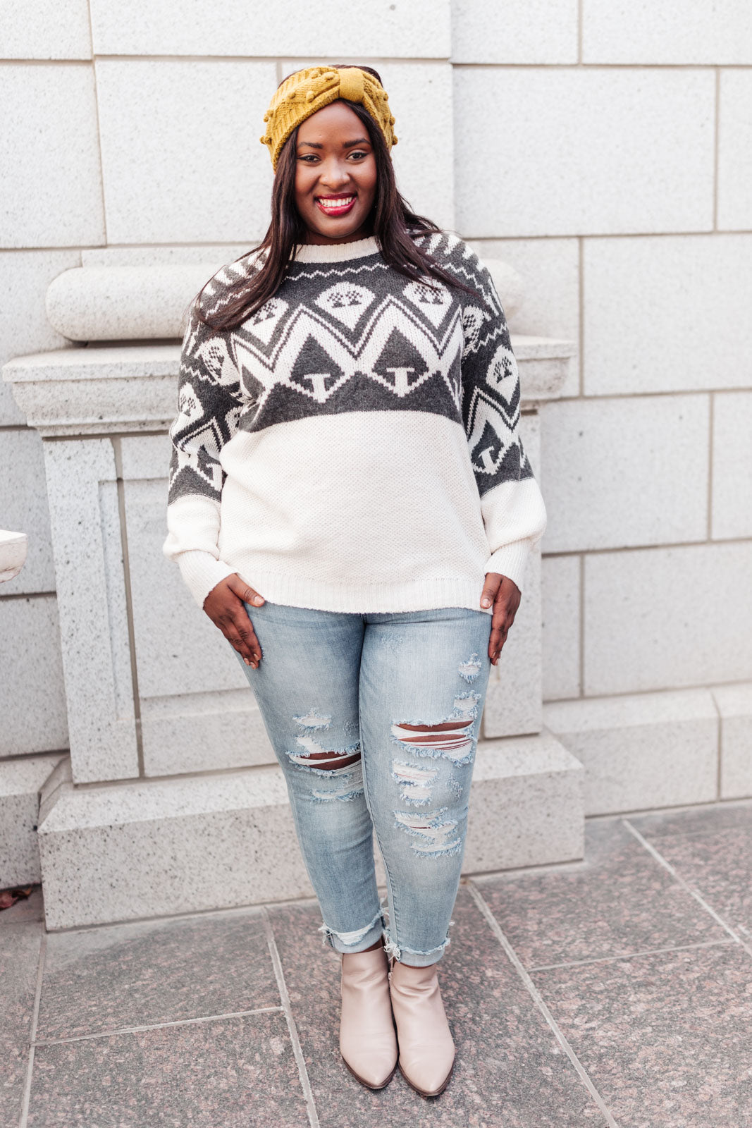 On the Slopes Knit Sweater In Charcoal