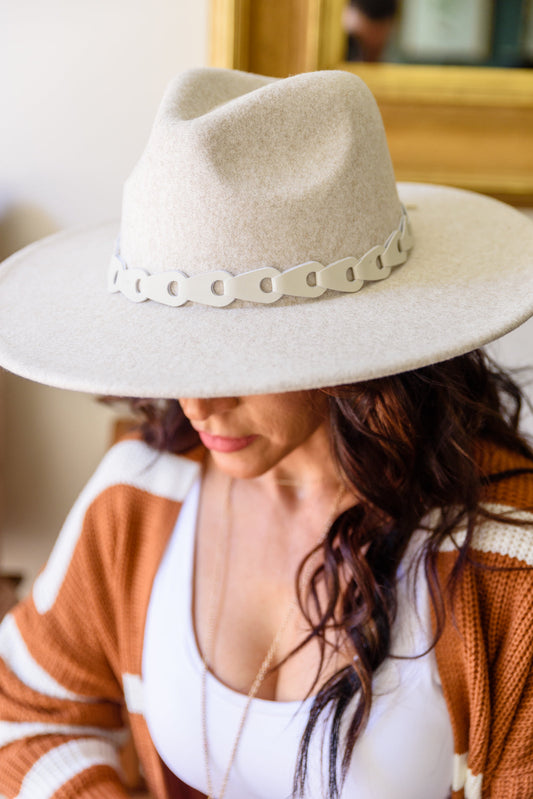 Let's Go Out Wide Brim Hat Light Beige