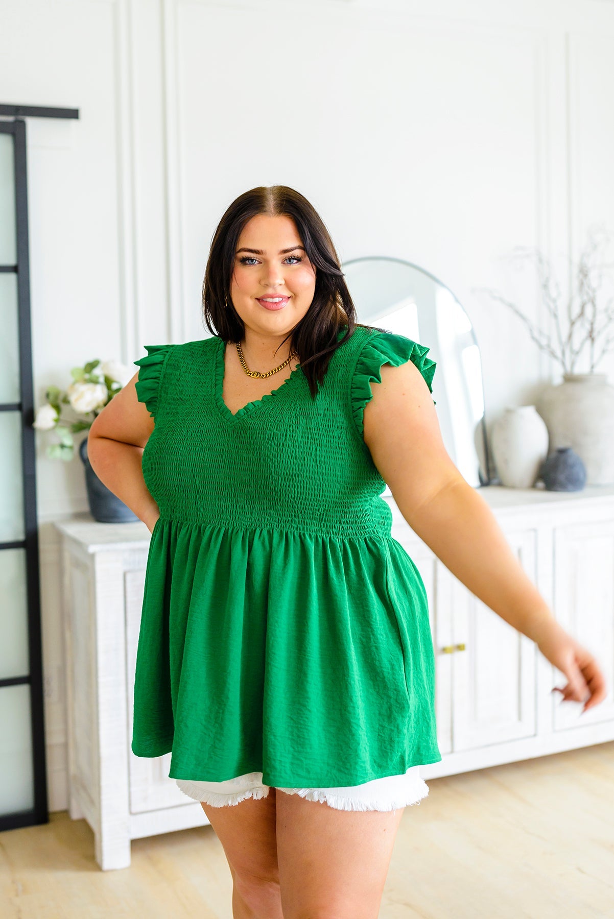 All the Envy Smocked Babydoll Top
