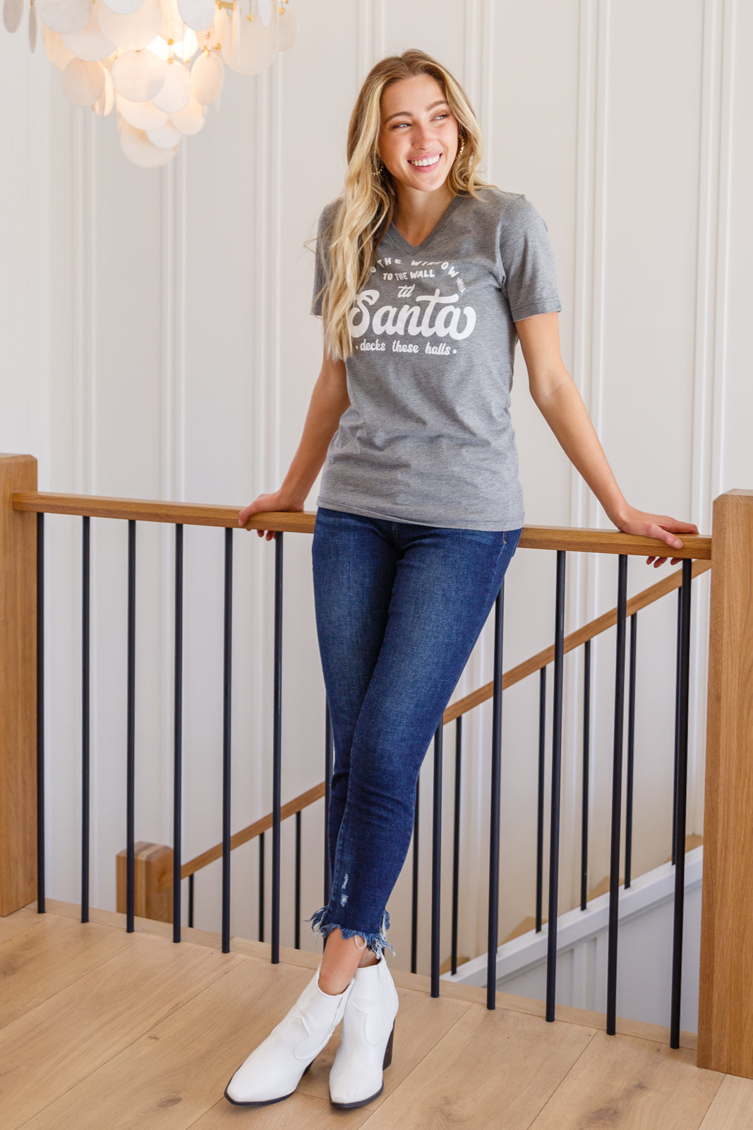 Deck These Halls Graphic V-Neck Tee