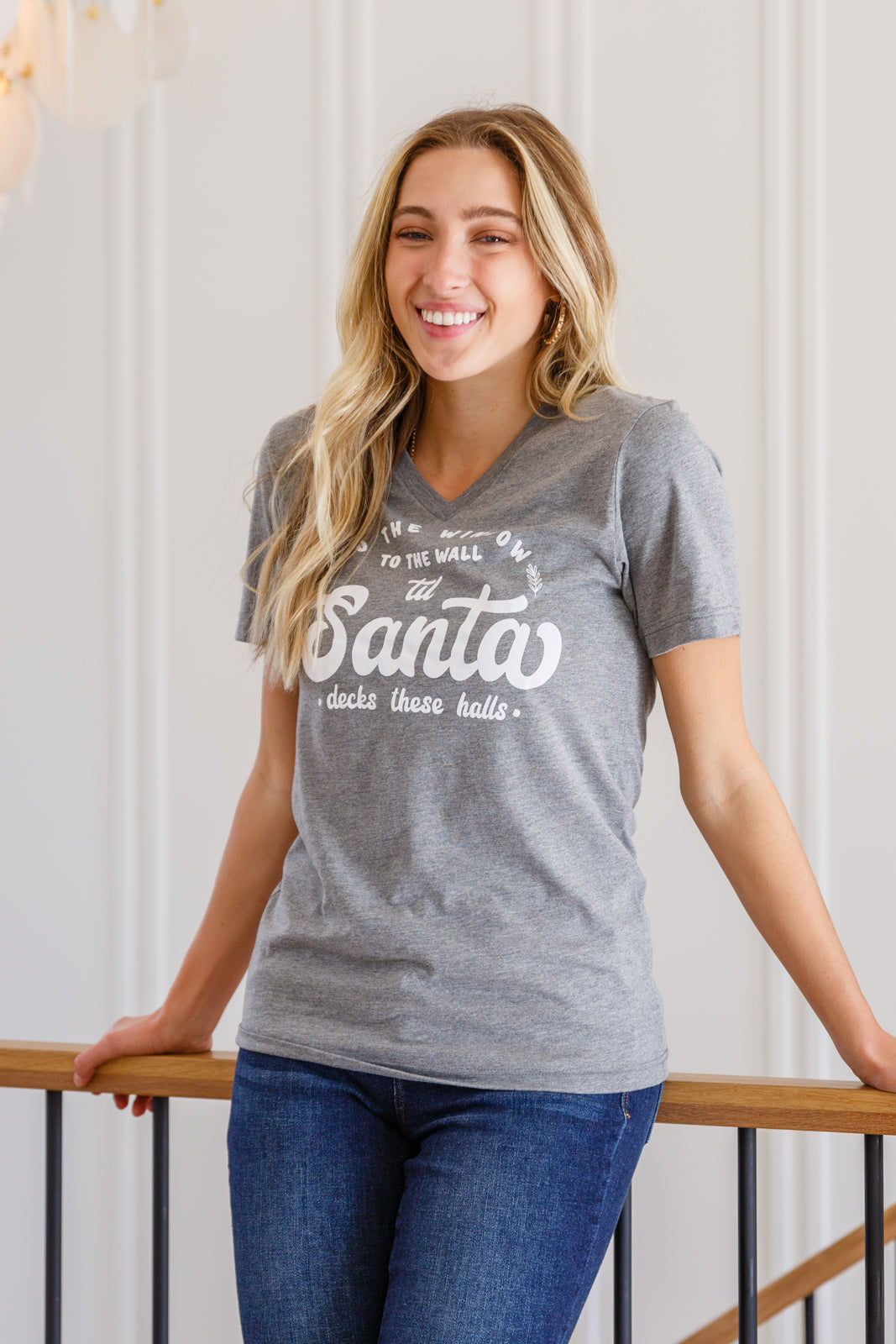 Deck These Halls Graphic V-Neck Tee