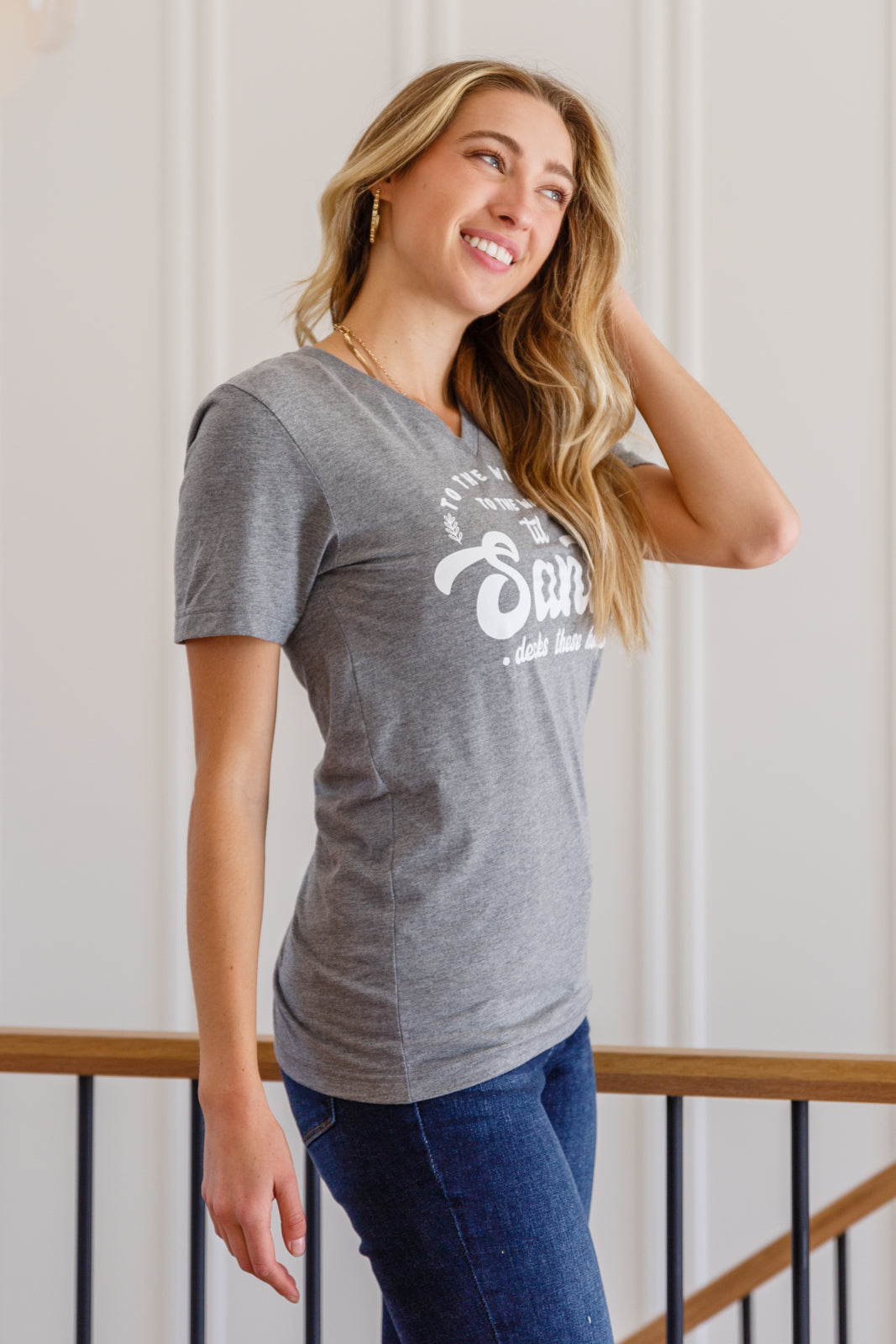Deck These Halls Graphic V-Neck Tee