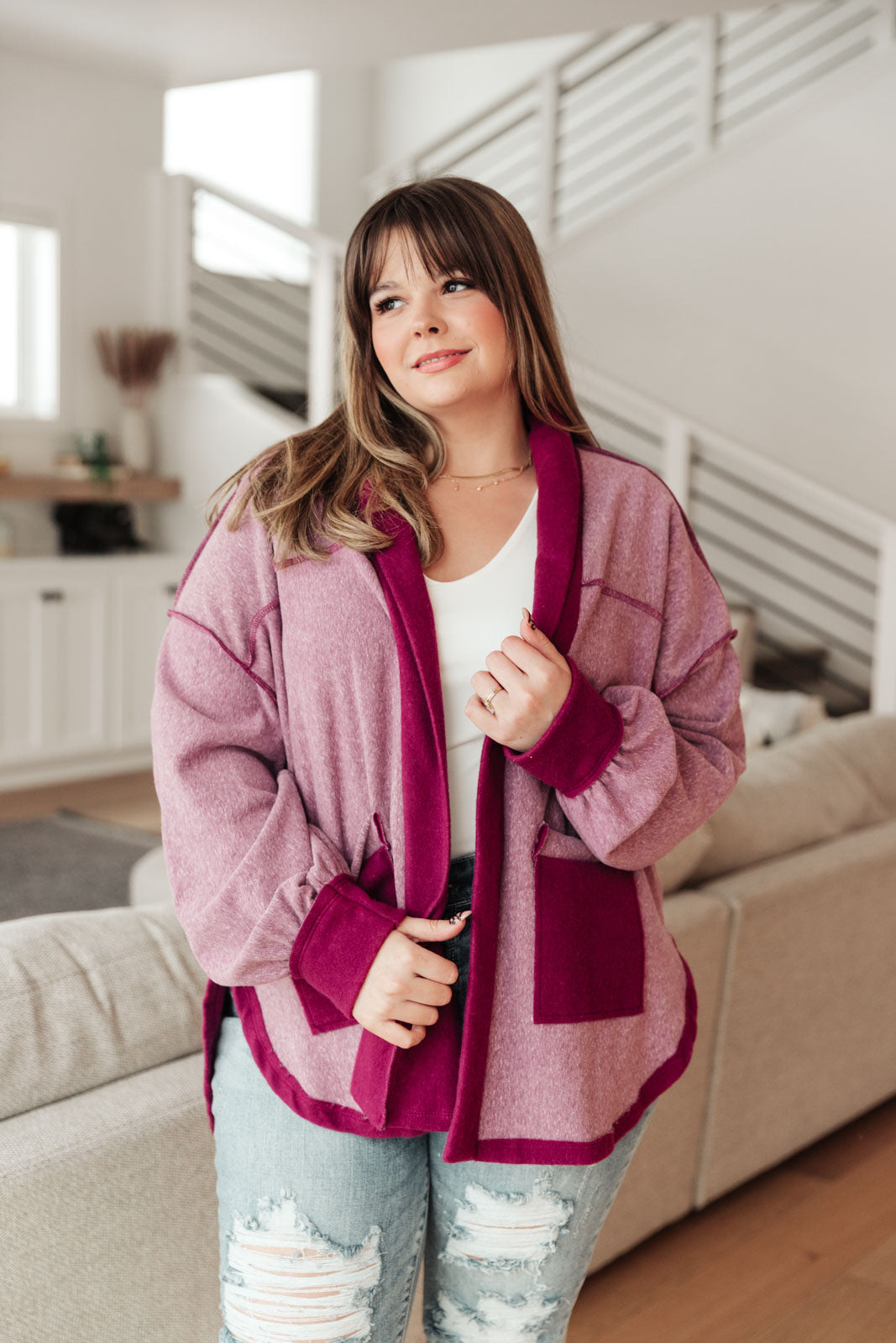 Speak Your Heart Jacket In Rose Rose 1XL