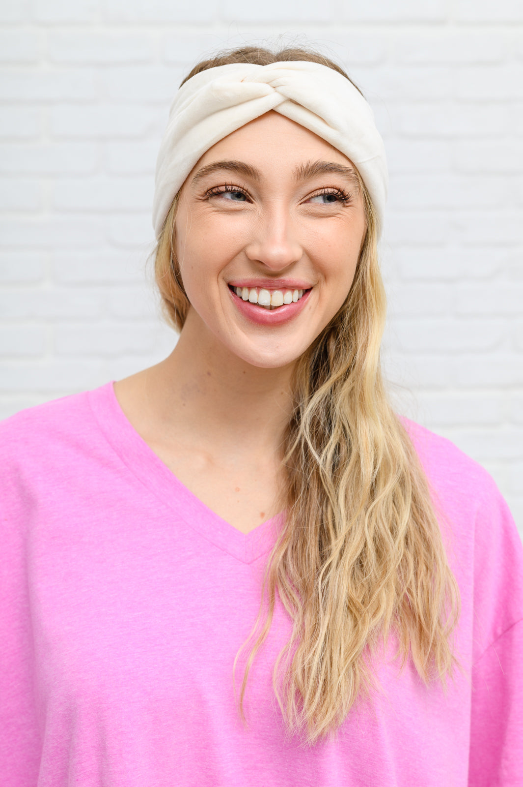 Keep it Twisted Velvet Twist Headband In Ivory