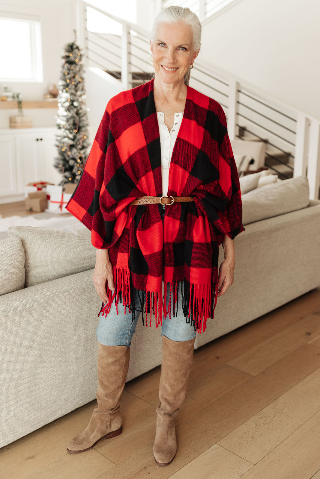 Fireside Buffalo Plaid Shawl
