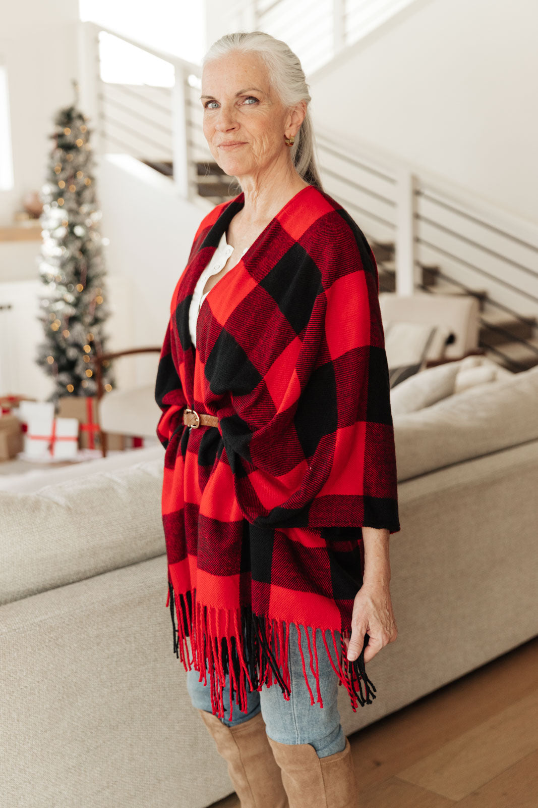 Fireside Buffalo Plaid Shawl