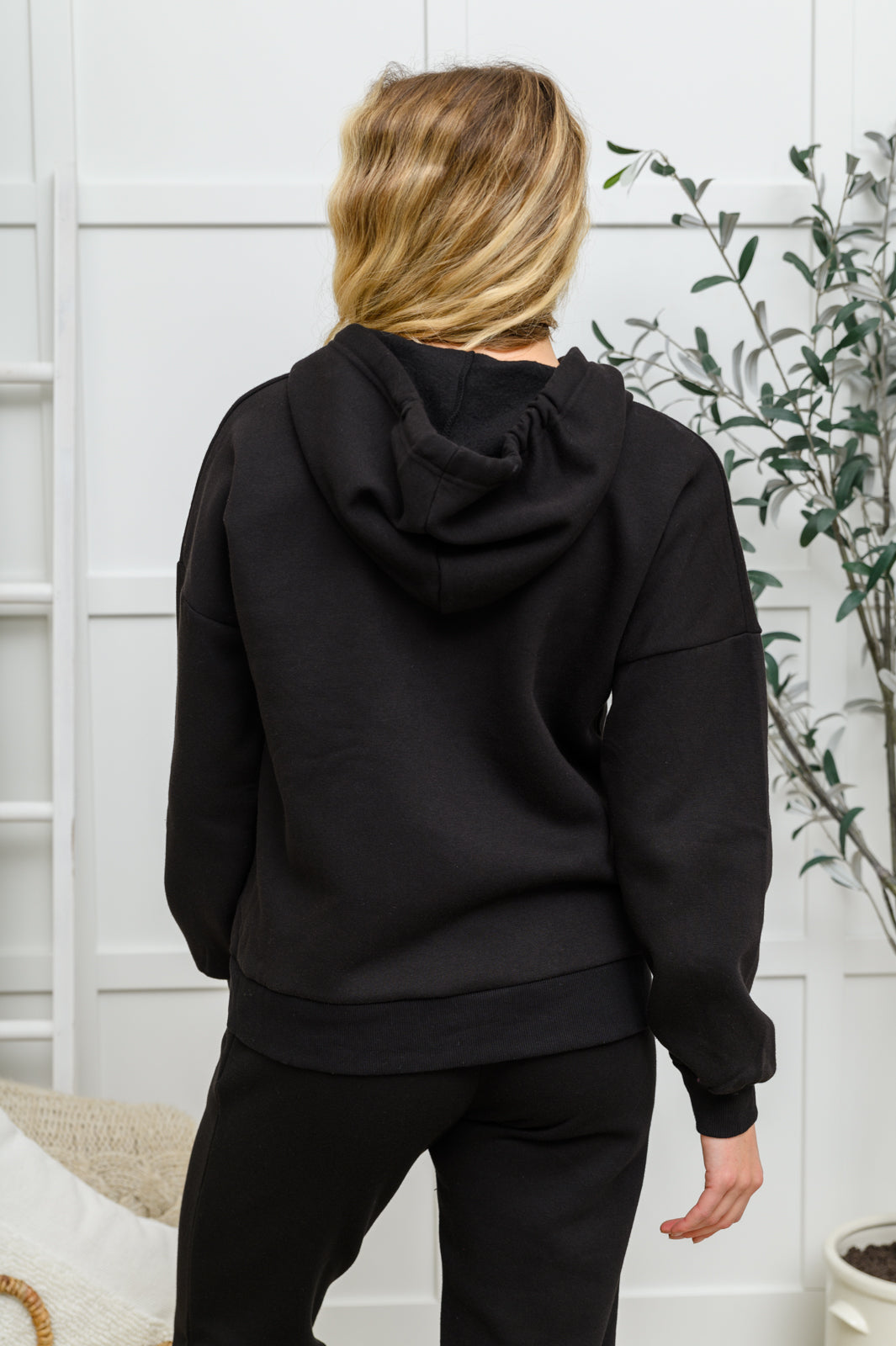 Lounge All Day Zip Up Hoodie & Joggers Set In Black