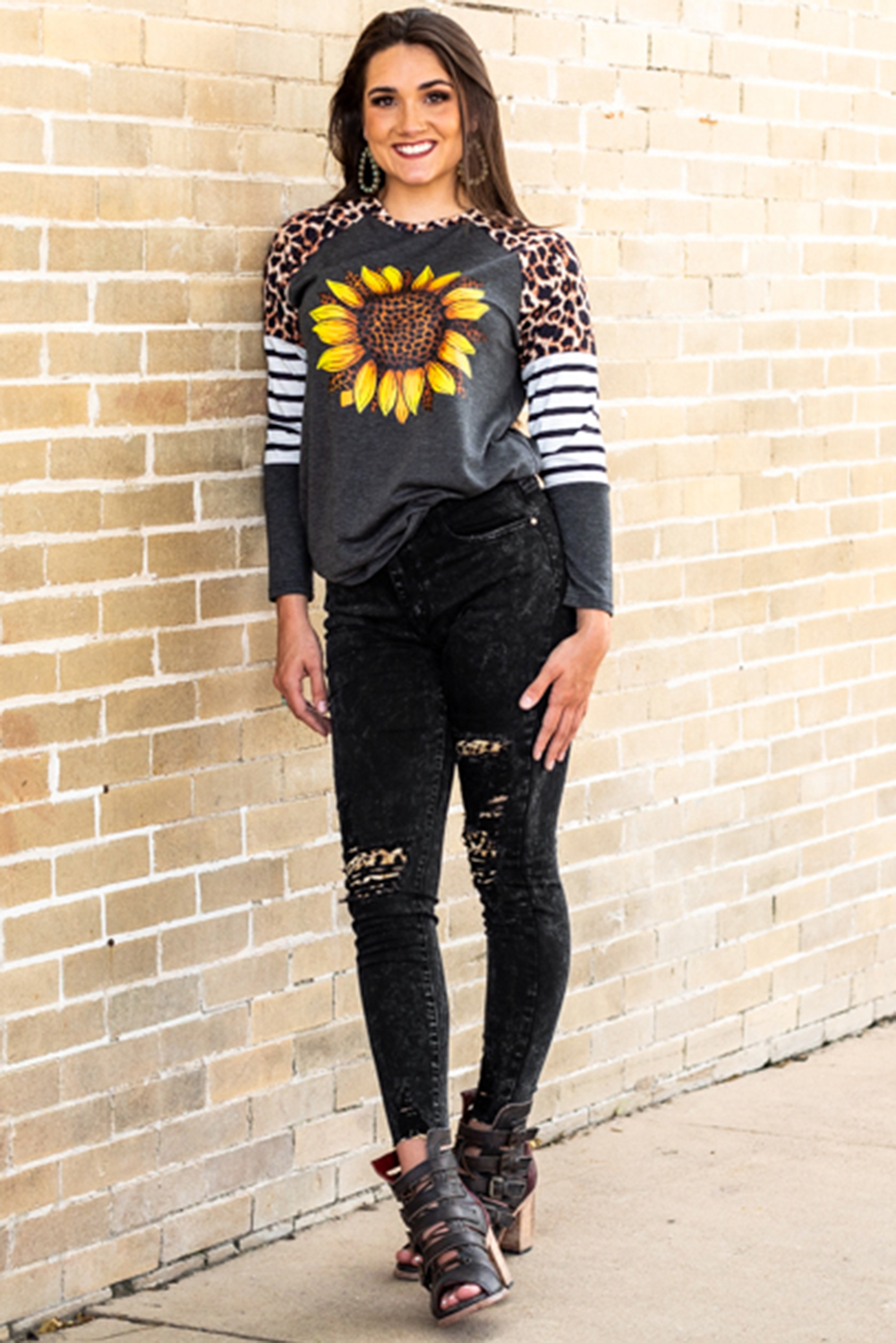 Tap Into Your Wild Leopard Patched Skinny Jeans