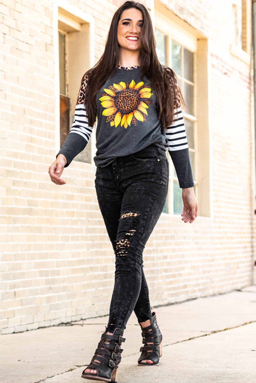 Tap Into Your Wild Leopard Patched Skinny Jeans