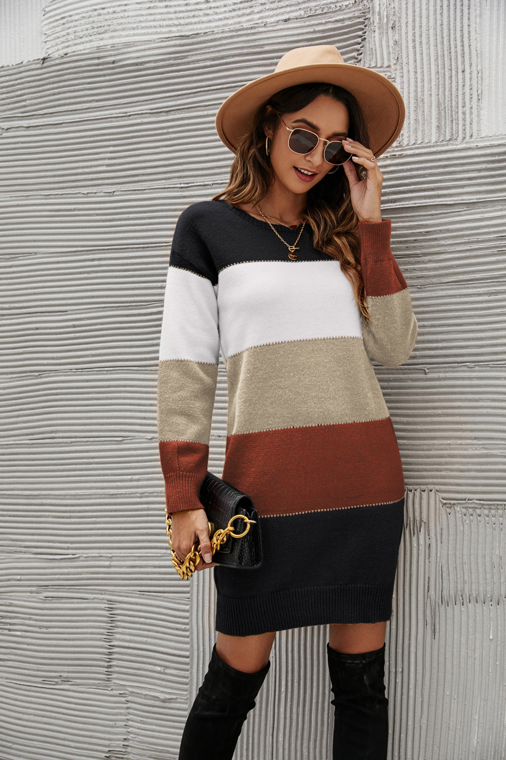 Fret Not Striped Sweater Dress