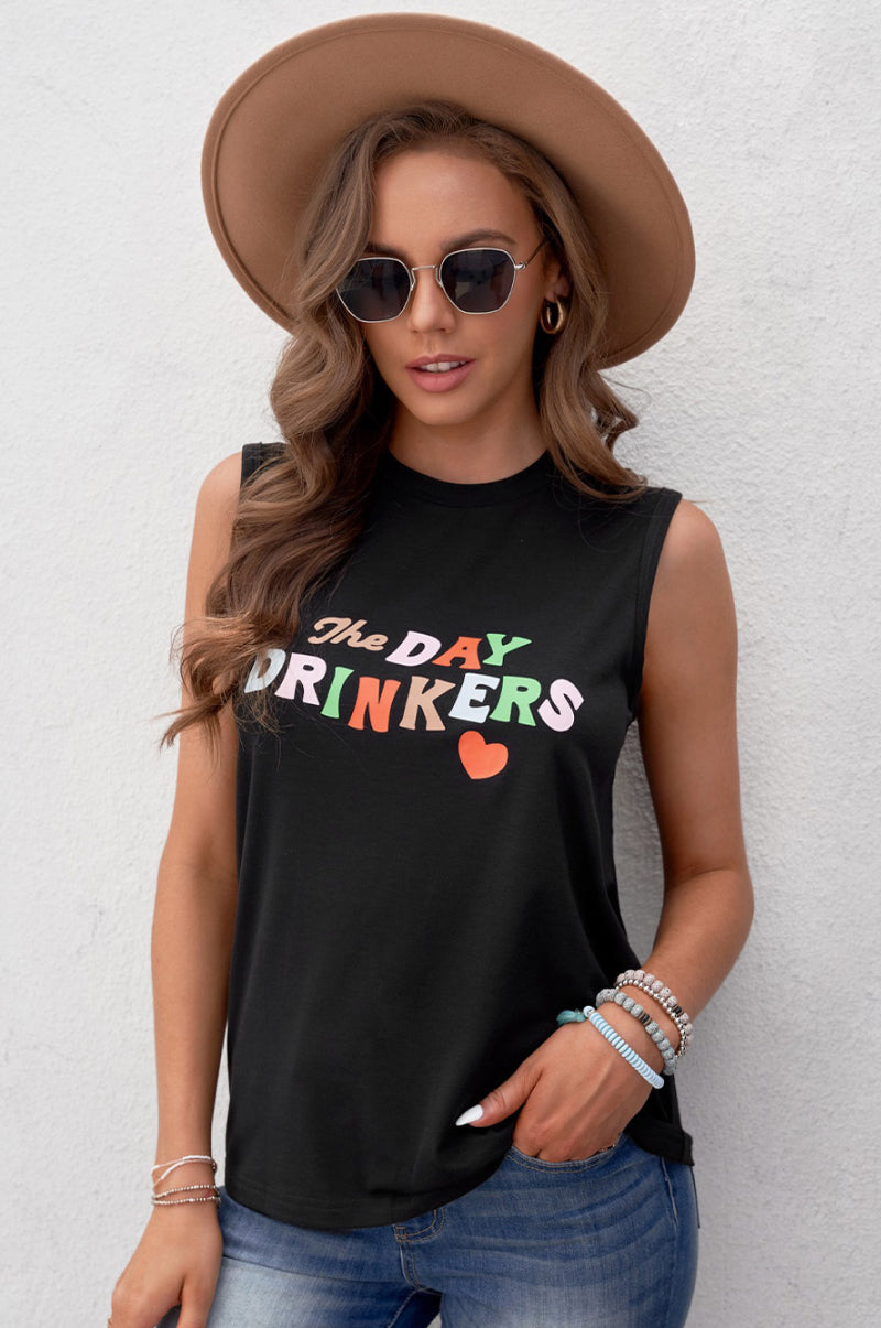 The Day Drinkers Graphic Print Tank Top