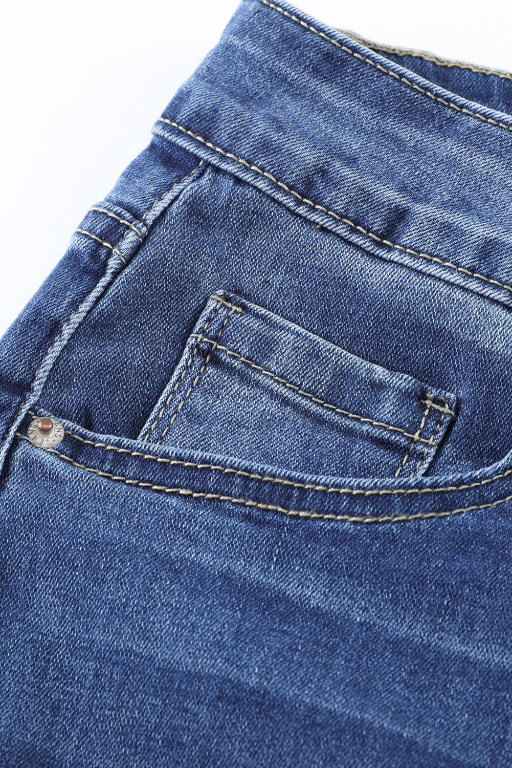 Mid-Rise Distressed Flare Jeans