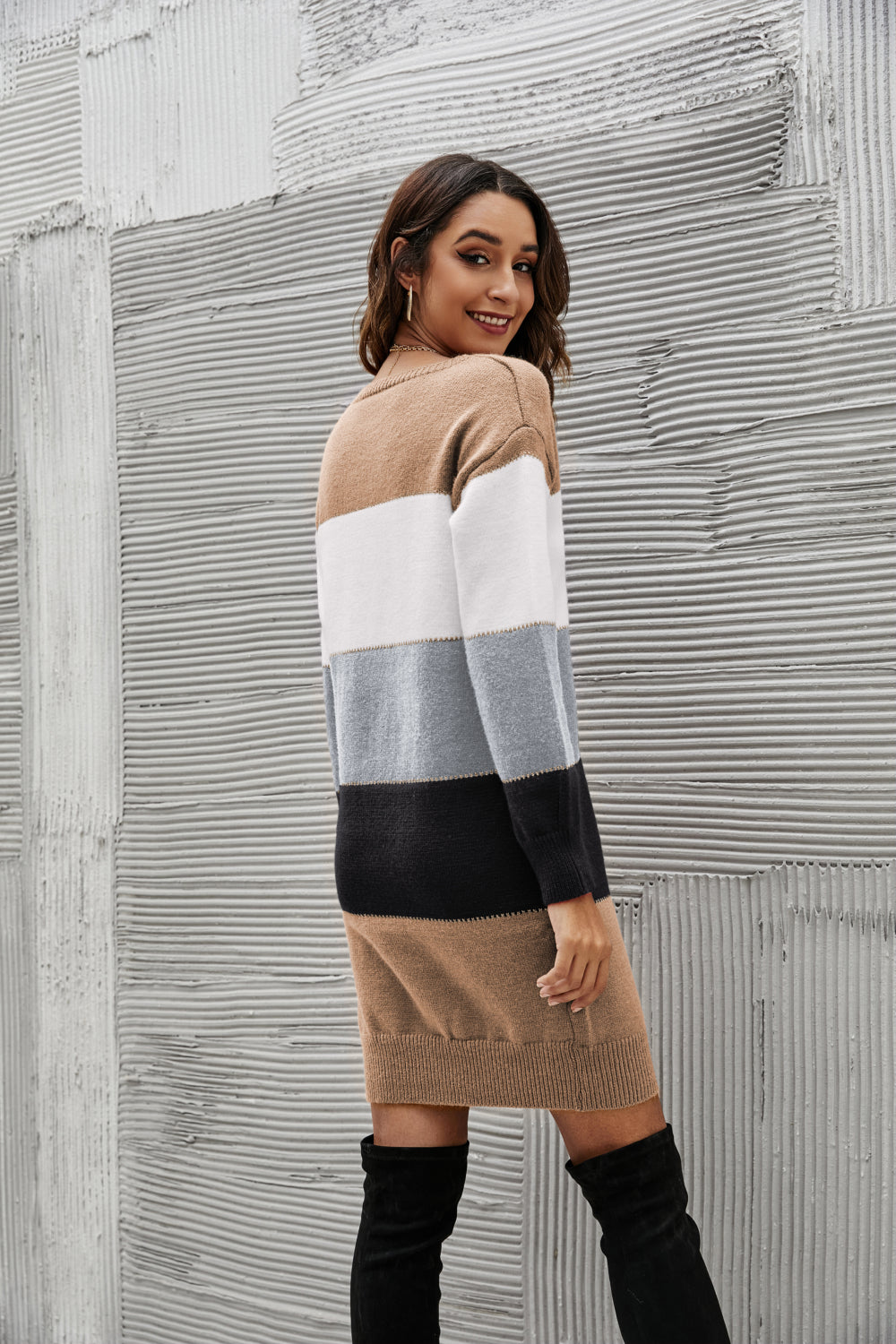 Fret Not Striped Sweater Dress