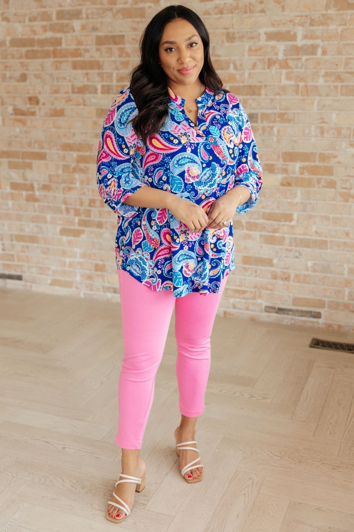 Just Like Magic Ankle Crop Skinny Pants in Pink