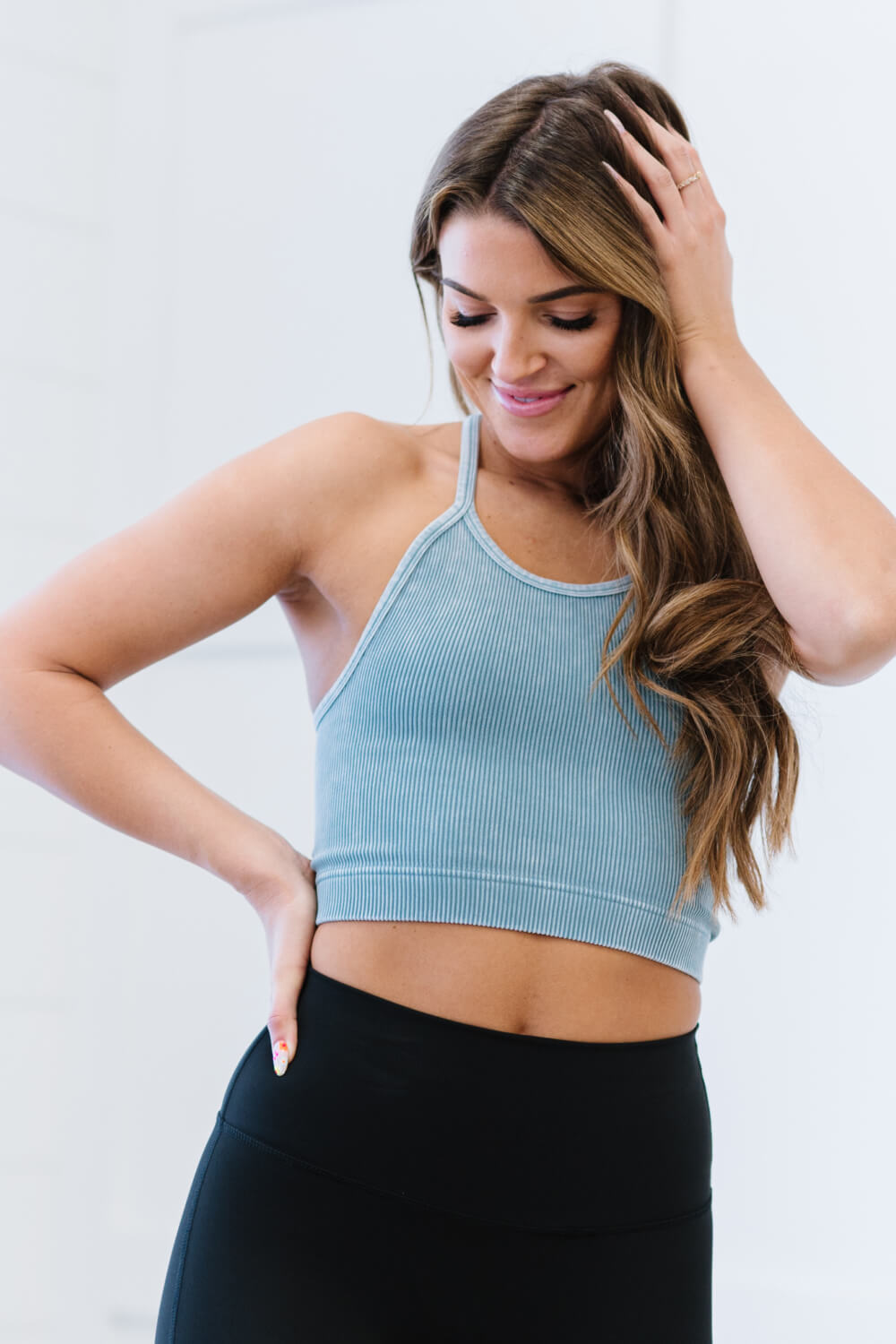 Keep On Moving Cropped Cami in Cornflower   