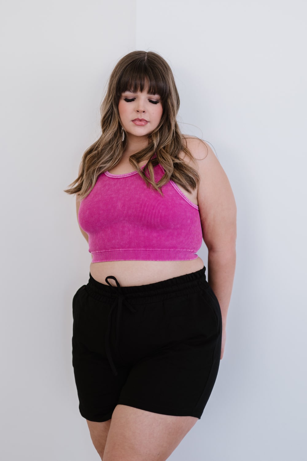 Keep On Moving Cropped Cami in Magenta