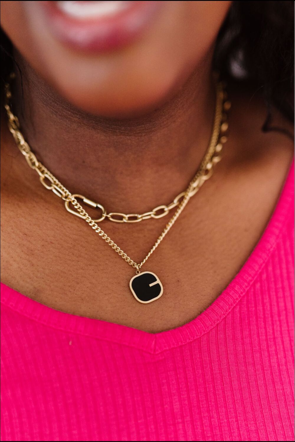 Elegance is Golden Double Layer Necklace Set