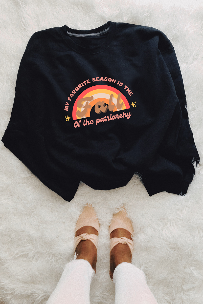 Fall of the Patriarchy Crewneck Sweatshirt Black S
