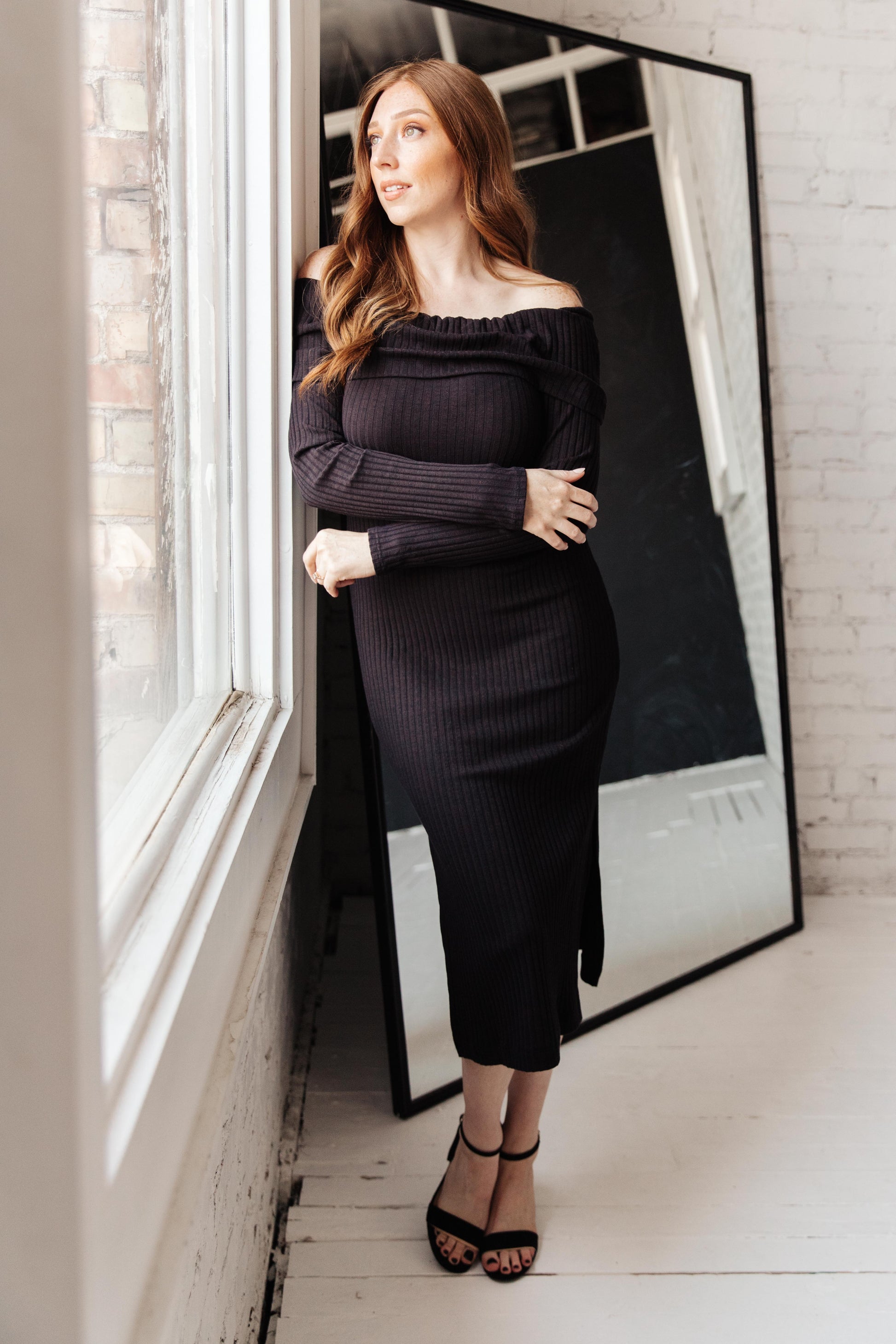 The Perfect Night Sweater Dress in Black