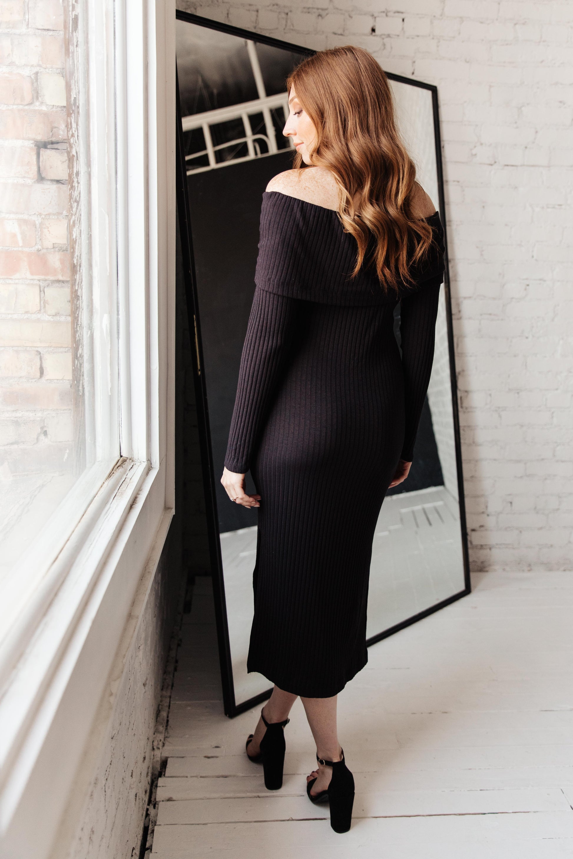 The Perfect Night Sweater Dress in Black