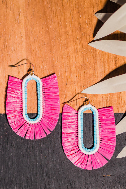 Pink-A-Boo Boho Fringe Earrings Default Title