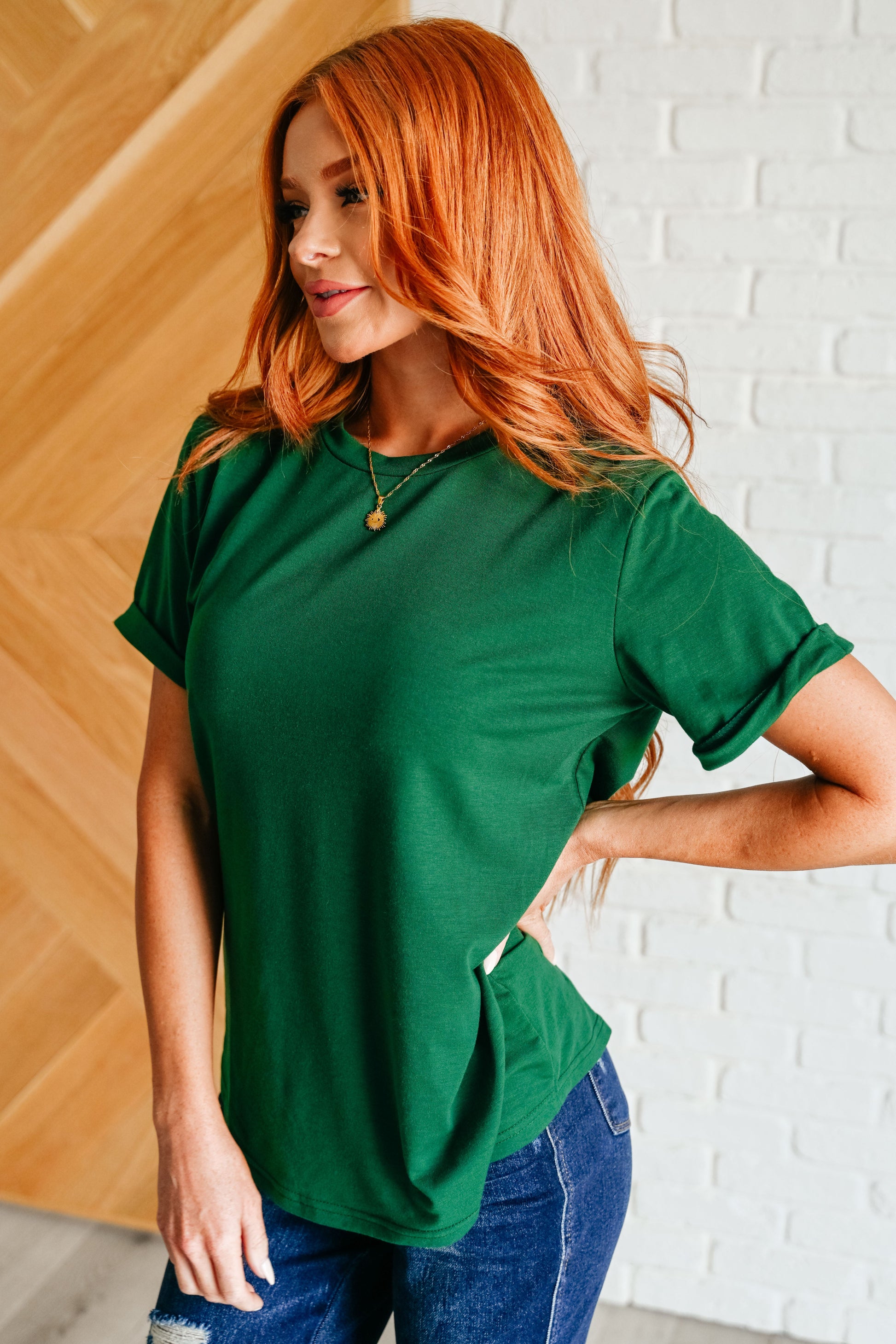 Uptown Crew T-Shirt in Green   