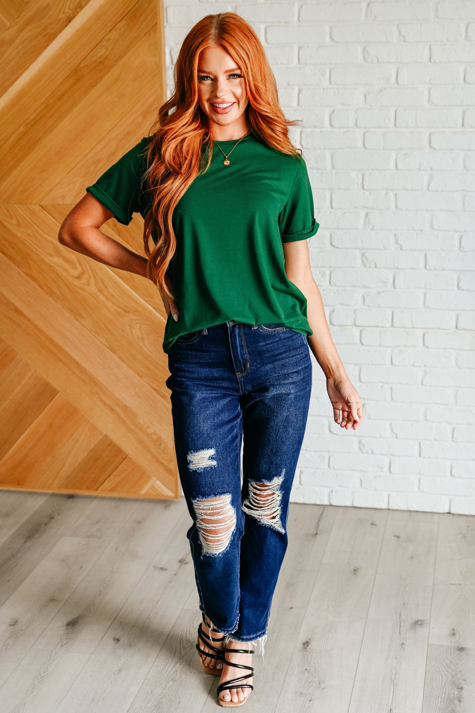 Uptown Crew T-Shirt in Green   