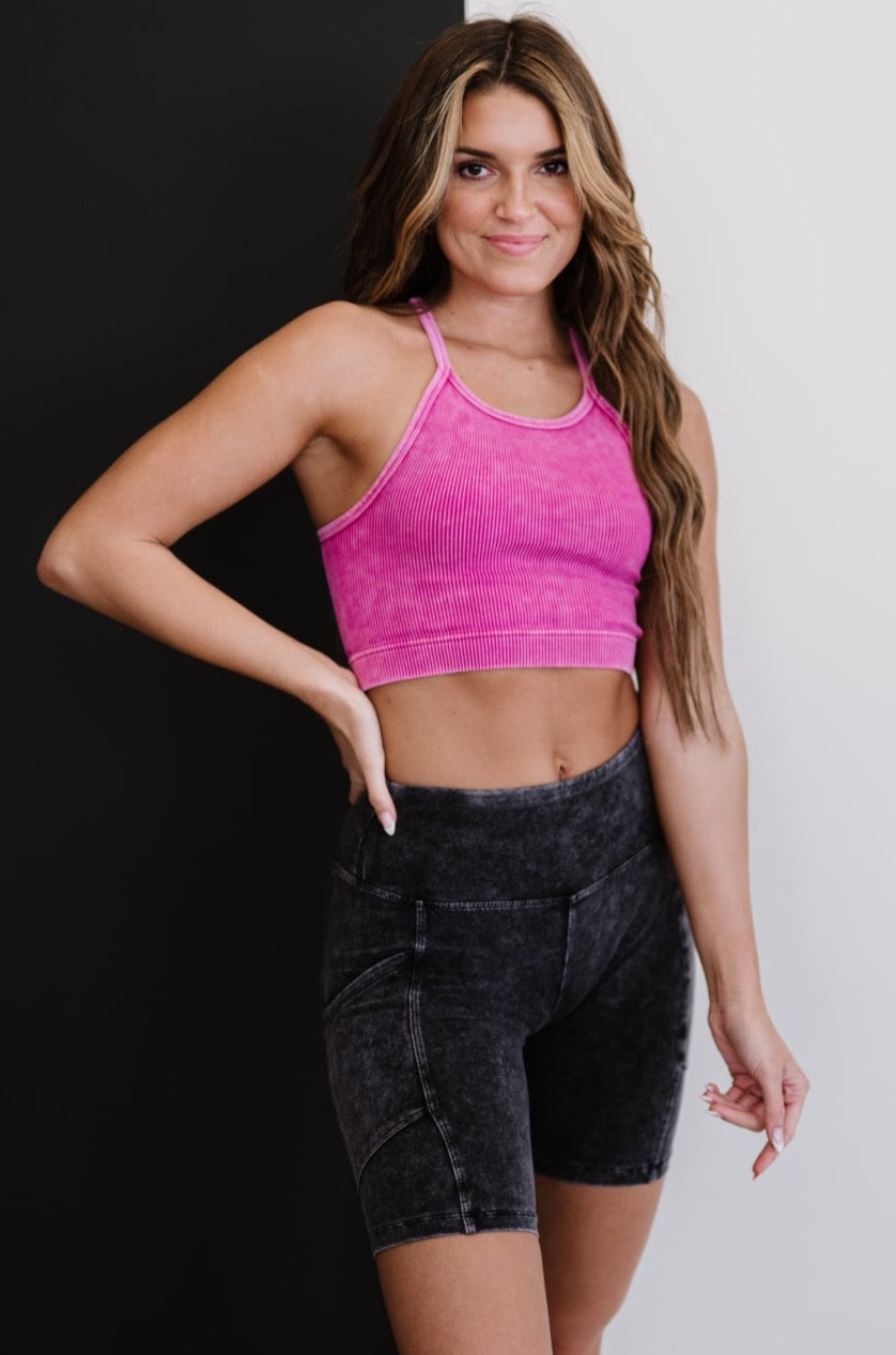 Keep On Moving Cropped Cami in Magenta Magenta S/M 