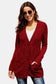 Cable Knit Cardigan Red S 