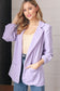 She's Got This Lavender Ruched Sleeve Blazer   
