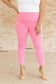 Just Like Magic Ankle Crop Skinny Pants in Pink Pink 1XL 