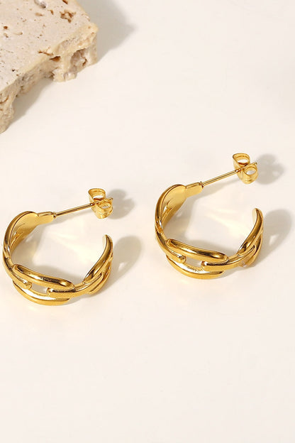 Let's Link Up Chain C-Hoop Gold Earrings Gold One Size 