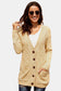 Cable Knit Cardigan Beige S 