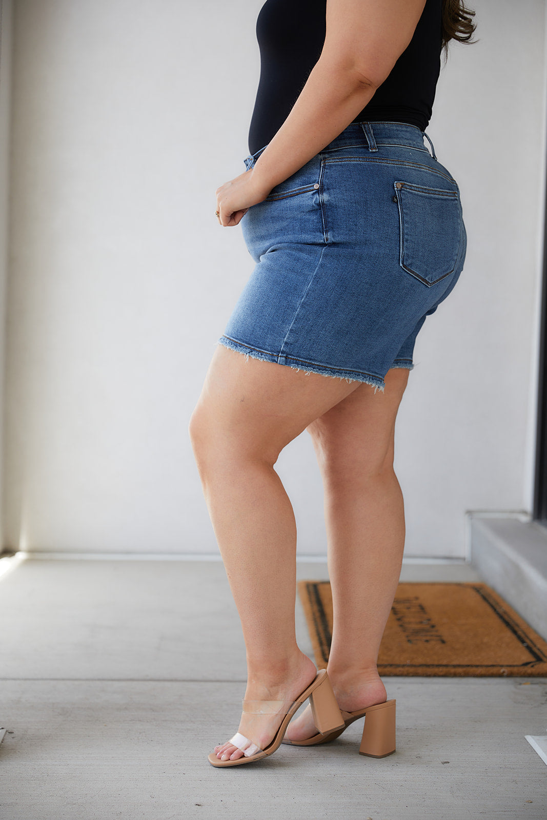 Rory High Rise Denim Shorts   