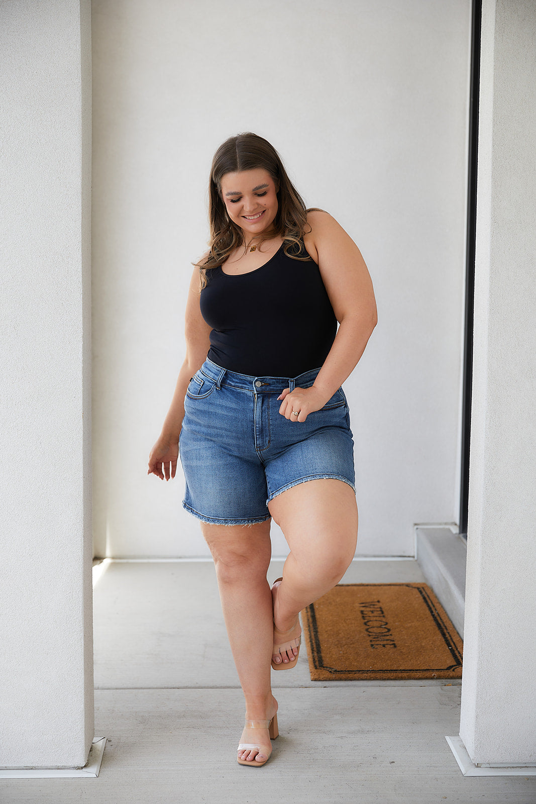 Rory High Rise Denim Shorts   