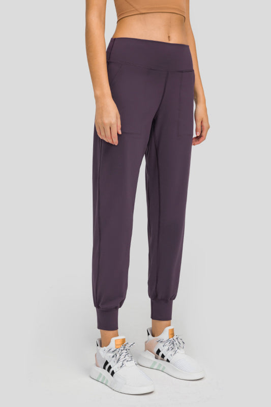Wide Waist Jogger Pants Purple 4