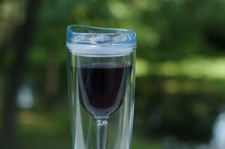 Portable Wine Cup with Acrylic Lid in Black   