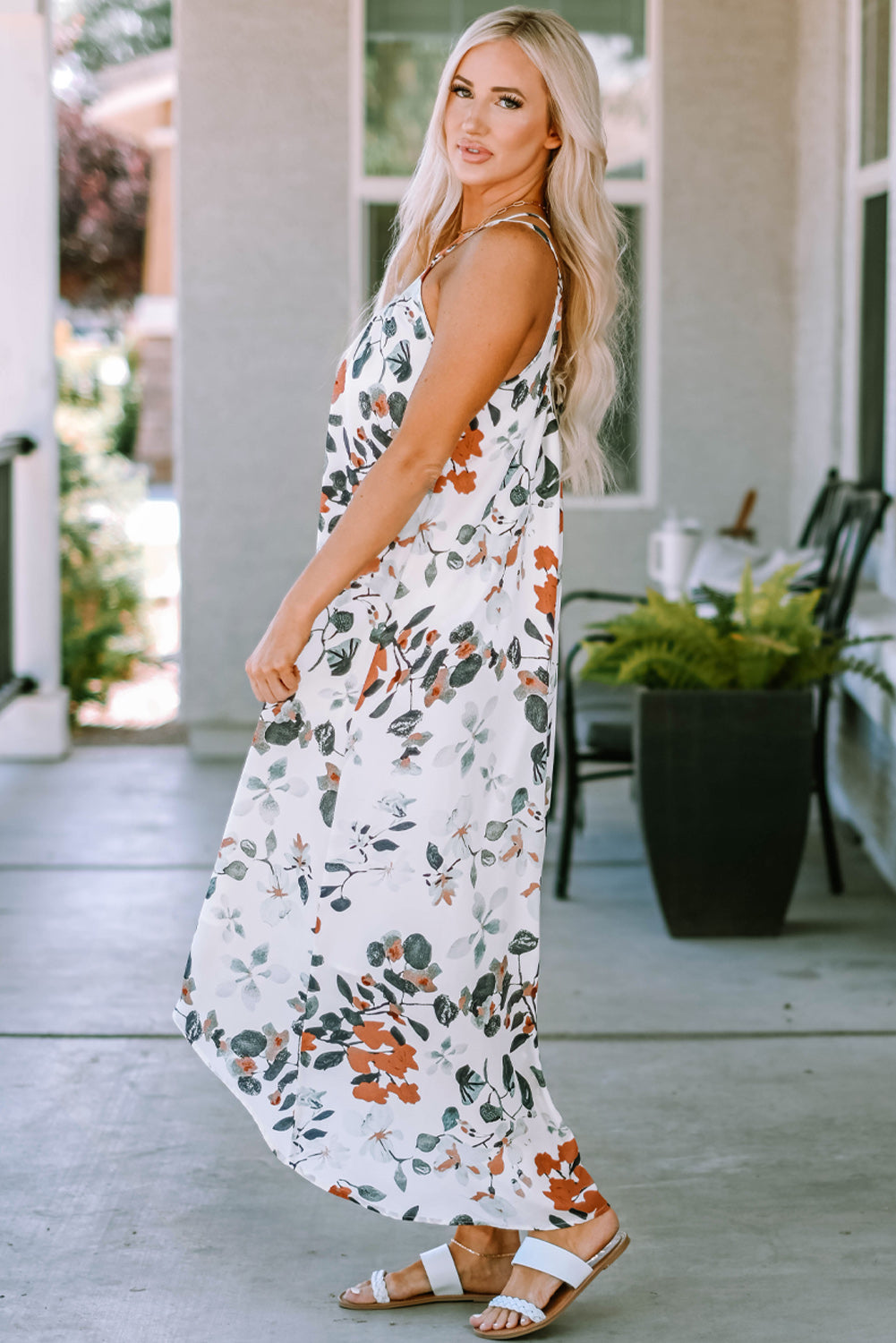 You Had Me At Brunch Floral Crisscross Maxi Dress   