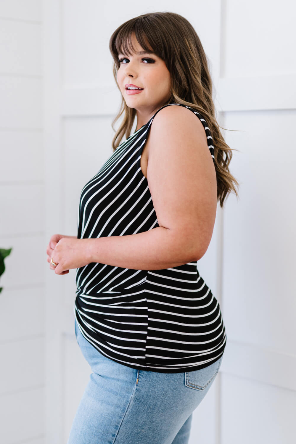 Go Your Own Way Striped Twist Detail Tank   