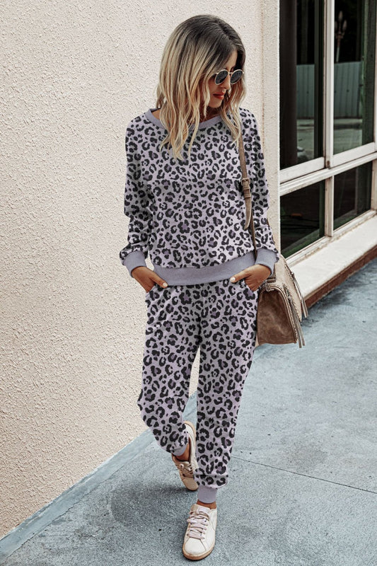 Leopard Print 2-Piece Lounge Set
