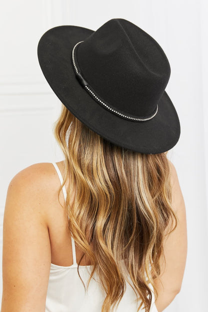 Glitz and Glamour Fedora Hat Black One Size 