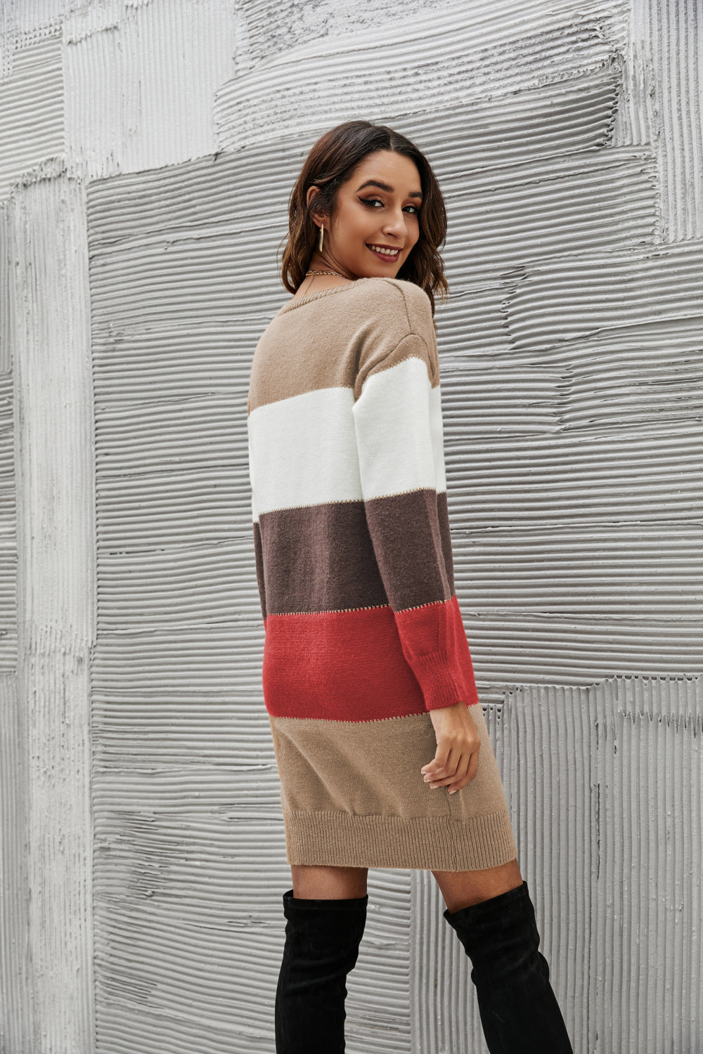 Fret Not Striped Sweater Dress   
