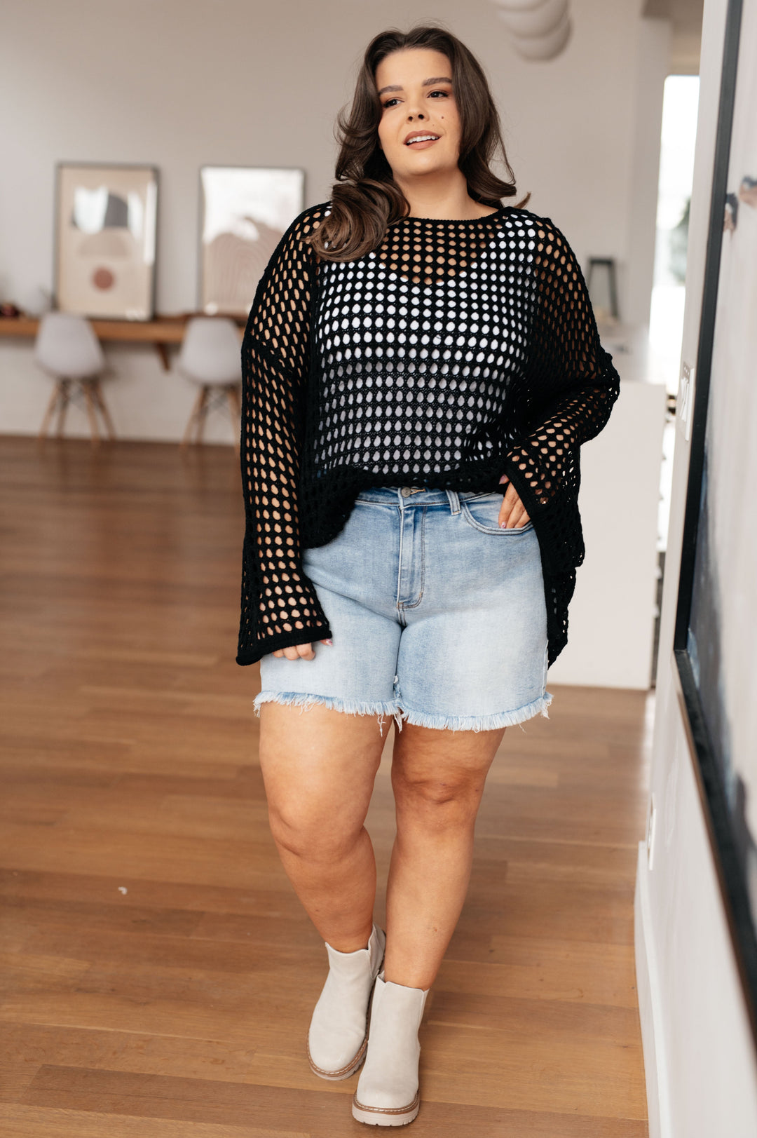 fall fashion fish net sweater Ask Anyway Fishnet CARE Material Fishnet Sweater
