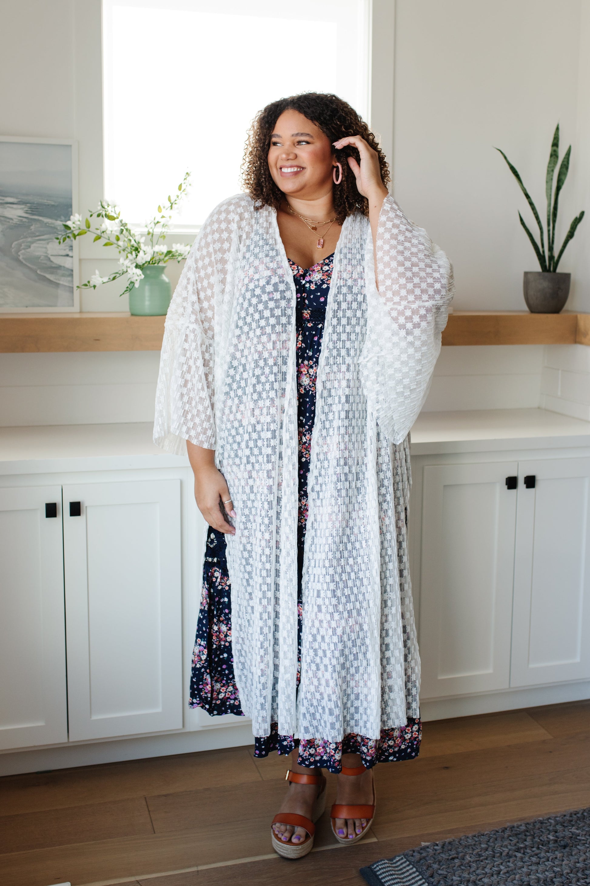 Beachside Babe Kimono In Ivory   