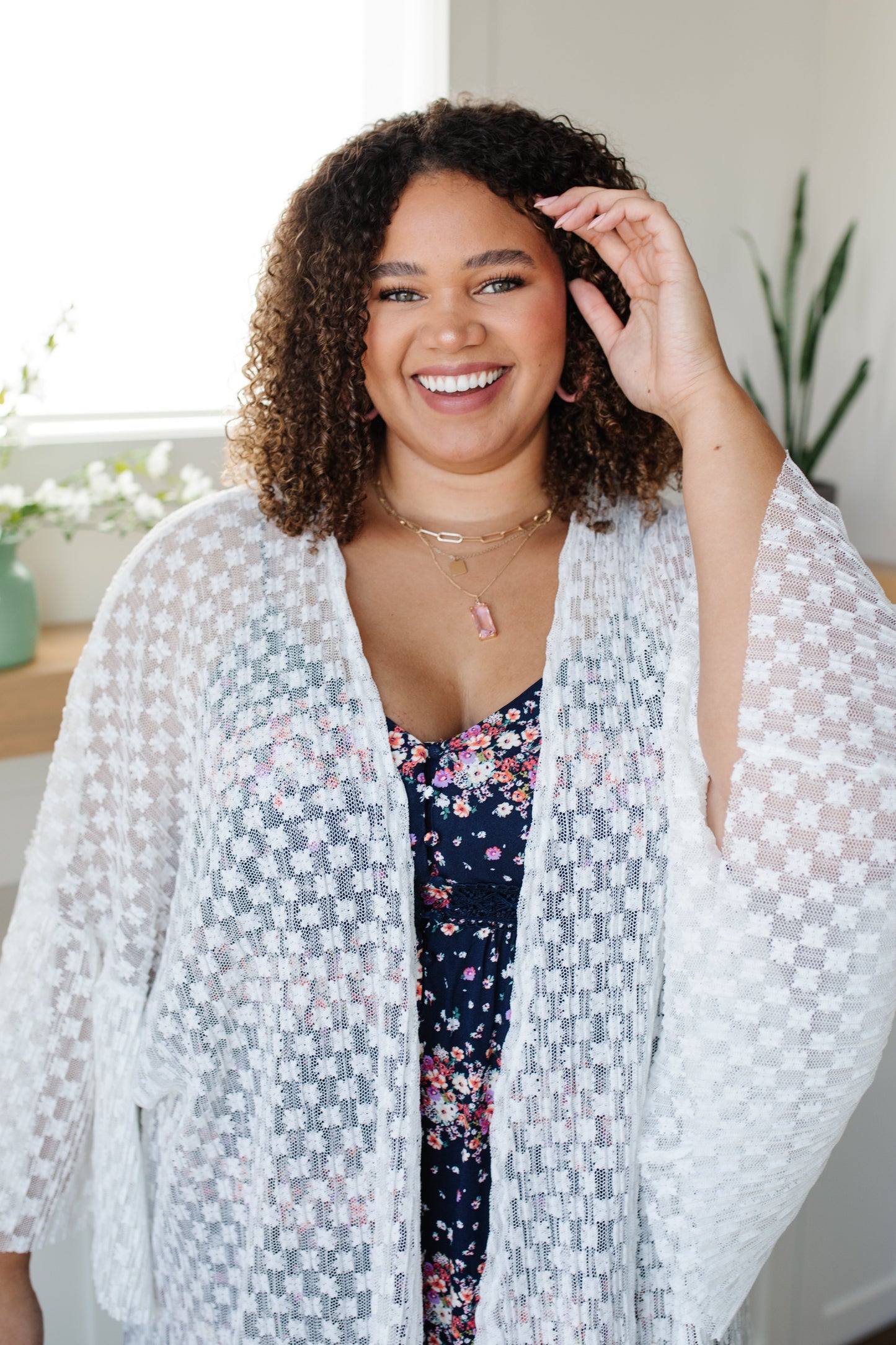 Beachside Babe Kimono In Ivory   