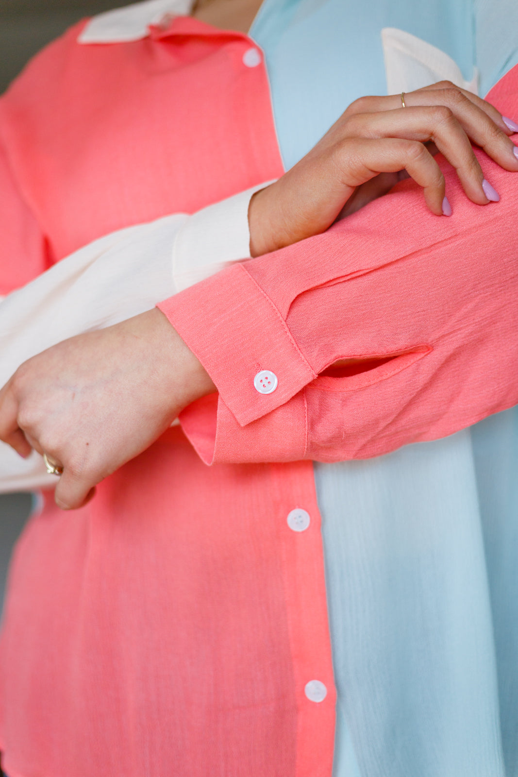 Capture The Day Two Toned Button Up   